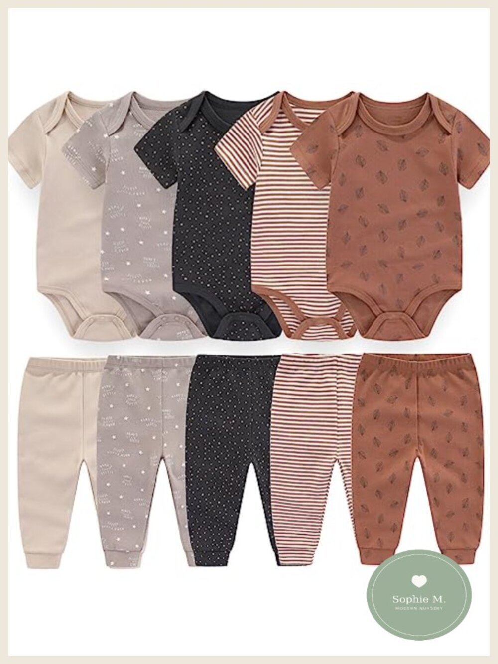 9-Piece Baby Layette Set Cotton Bodysuits Pants Infant Gift
